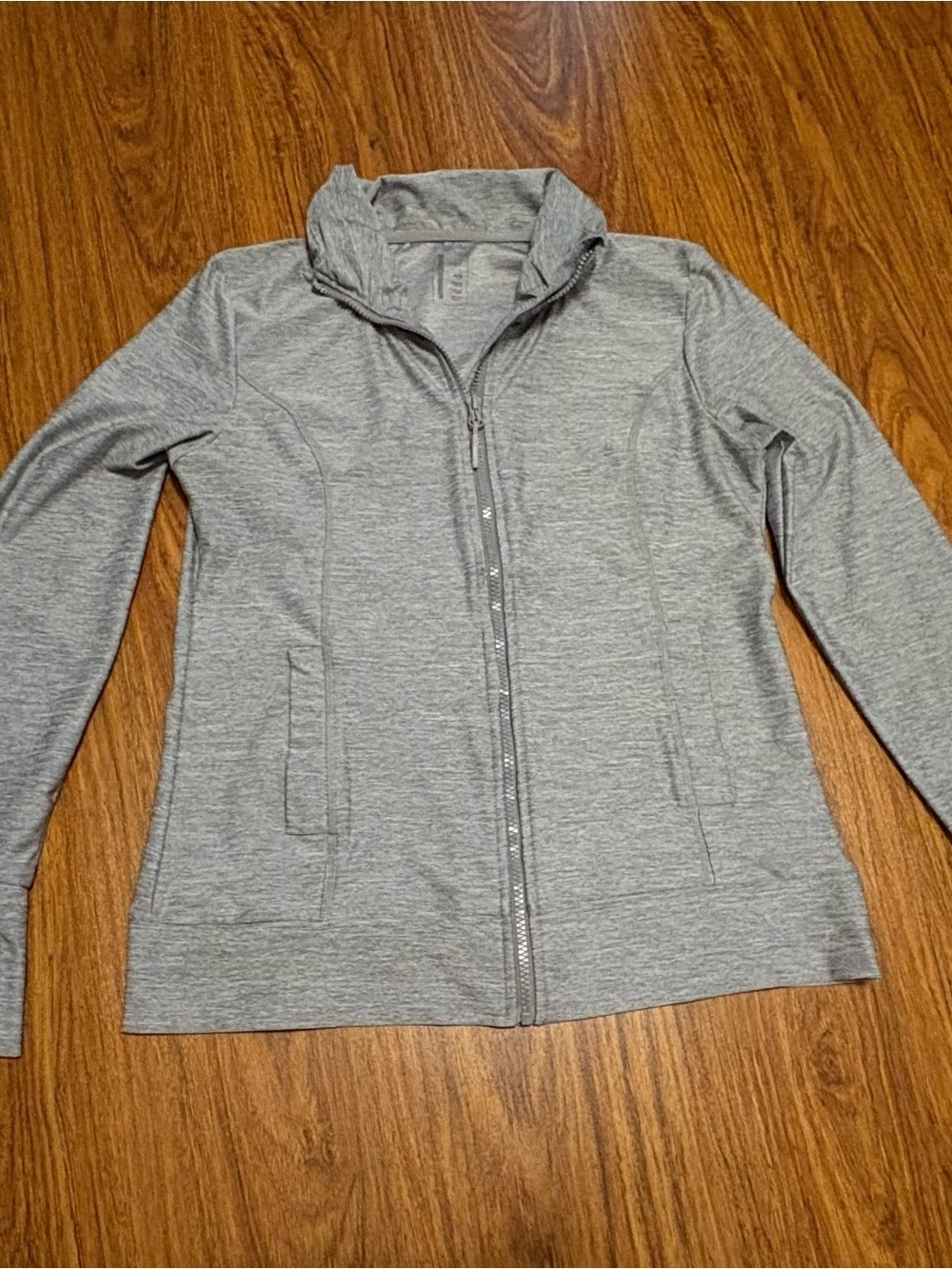 Mondetta Heather Gray Full-Zip Women's Jacket With Thumb Holes